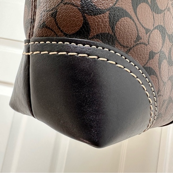 Coach Chelsea Heritage Stripe Signature Coated Canvas Leather Tote Vintage NWT - Picture 10 of 15